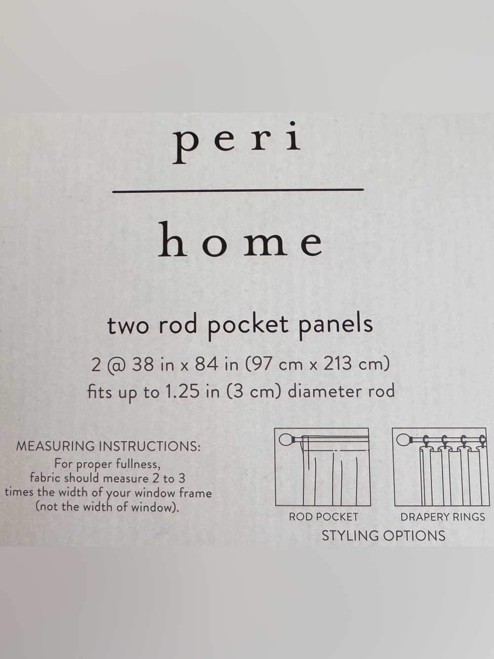 NWT- Peri Home White Textured Two-Paneled Curtain Set - Picture 4 of 6